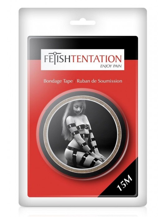 Черный скотч для фиксации - 15 м. - Fetish Tentation - купить с доставкой в Новокуйбышевске