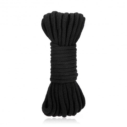 Черная хлопковая веревка для связывания Bondage Rope - 10 м. - Lux Fetish - купить с доставкой в Новокуйбышевске