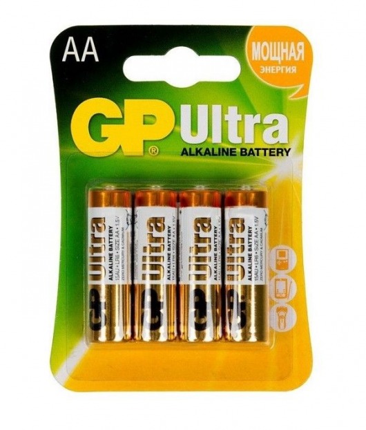 Батарейки алкалиновые GP Ultra Alkaline AA/LR6 - 4 шт. - Элементы питания - купить с доставкой в Новокуйбышевске