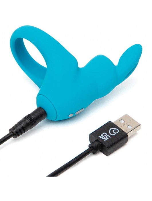 Голубое эрекционное виброкольцо Happy Rabbit Rechargeable Rabbit Cock Ring - Happy Rabbit - в Новокуйбышевске купить с доставкой