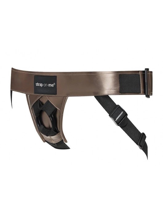 Бронзовый пояс для насадок Curious Harness - Strap-on-me - купить с доставкой в Новокуйбышевске