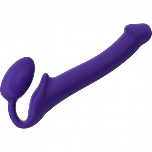 Фиолетовый безремневой страпон Silicone Bendable Strap-On - size M - Strap-on-me - купить с доставкой в Новокуйбышевске