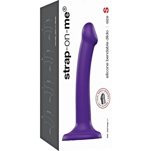 Фиолетовый фаллоимитатор-насадка Strap-On-Me Dildo Dual Density size S - 17 см. - Strap-on-me - купить с доставкой в Новокуйбышевске