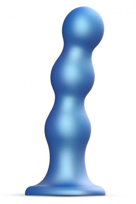 Голубая насадка Strap-On-Me Dildo Plug Balls size S - Strap-on-me - купить с доставкой в Новокуйбышевске