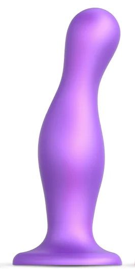 Фиолетовая насадка Strap-On-Me Dildo Plug Curvy size L - Strap-on-me - купить с доставкой в Новокуйбышевске