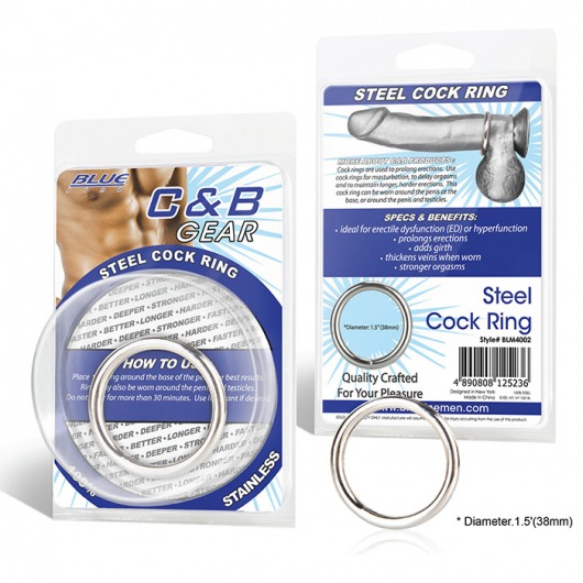 Стальное эрекционное кольцо STEEL COCK RING - 4.5 см. - BlueLine - в Новокуйбышевске купить с доставкой