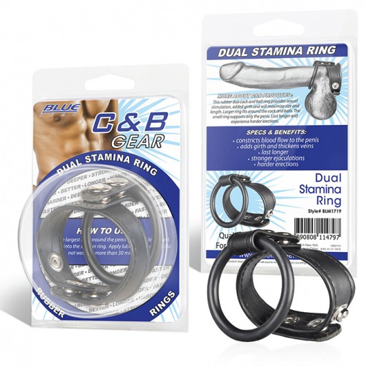 Двойное кольцо выносливости на пенис DUAL STAMINA RING - BlueLine - в Новокуйбышевске купить с доставкой