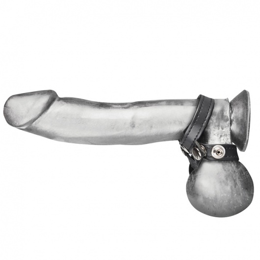 Разделитель мошонки из искусственной кожи на клепках 8 STYLE BALL DIVIDER - BlueLine - купить с доставкой в Новокуйбышевске