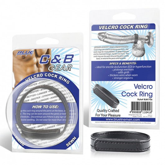 Кольцо на пенис из искусственной кожи на липучке VELCRO COCK RING - 5 см. - BlueLine - в Новокуйбышевске купить с доставкой