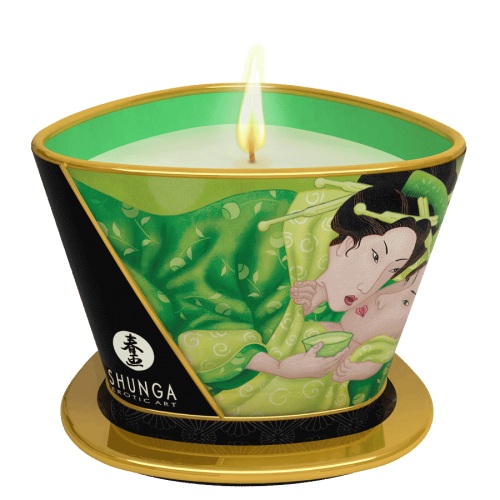 Массажная свеча Exotic Green Tea с ароматом зелёного чая - 170 мл. - Shunga - купить с доставкой в Новокуйбышевске