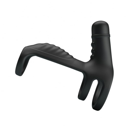 Черная вибронасадка на пенис Vibrating Penis Sling - Baile - в Новокуйбышевске купить с доставкой