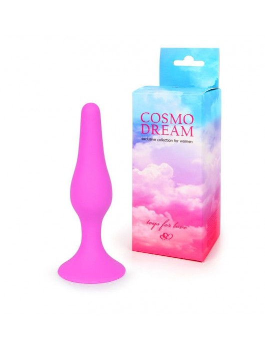 Розовая анальная втулка с ограничителем - 10 см. - Cosmo