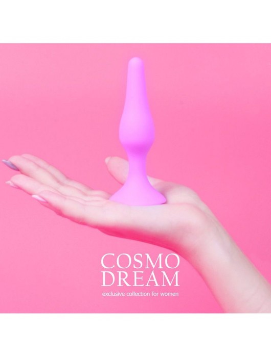 Розовая анальная втулка с ограничителем - 10 см. - Cosmo