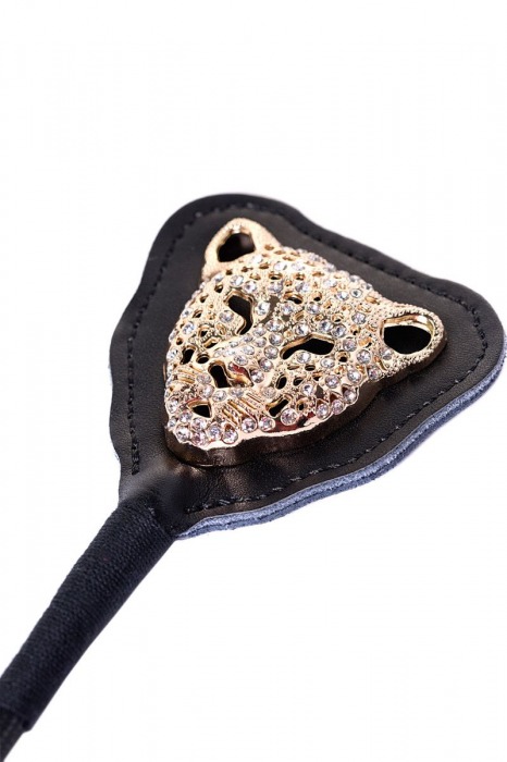 Чёрный стек с фигуркой леопарда на наконечнике - 21 см. - ToyFa - купить с доставкой в Новокуйбышевске