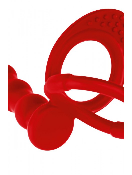 Красная насадка на пенис для двойного проникновения - 19,5 см. - ToyFa - купить с доставкой в Новокуйбышевске