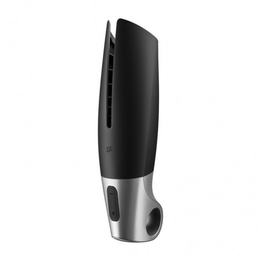 Черный мастурбатор с вибрацией Power Masturbator - Satisfyer - в Новокуйбышевске купить с доставкой