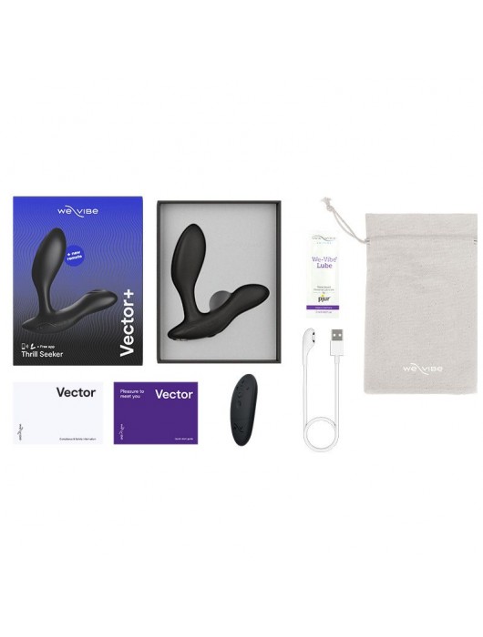 Черный анальный вибратор We-Vibe Vector+ - We-vibe - в Новокуйбышевске купить с доставкой