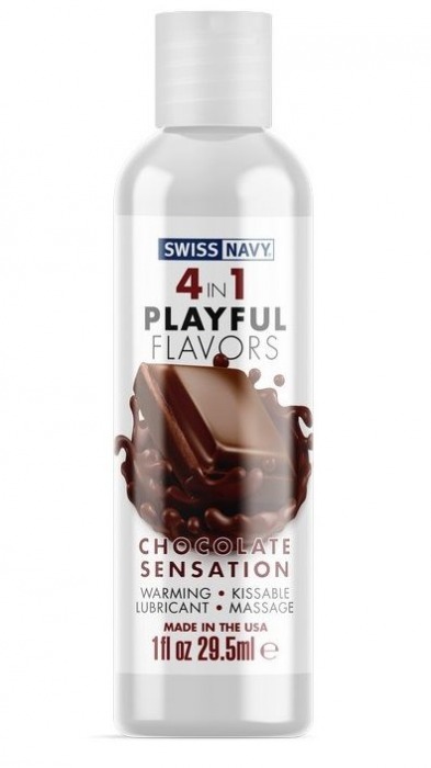 Массажный гель 4-в-1 Chocolate Sensation с ароматом шоколада - 29,5 мл. - Swiss navy - купить с доставкой в Новокуйбышевске