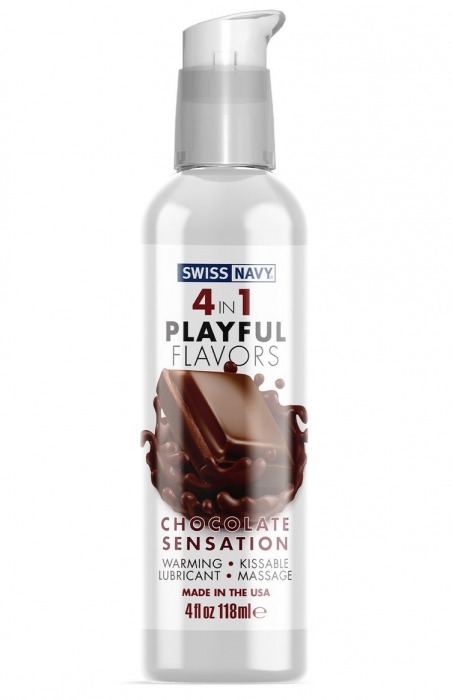 Массажный гель 4-в-1 Chocolate Sensation с ароматом шоколада - 118 мл. - Swiss navy - купить с доставкой в Новокуйбышевске