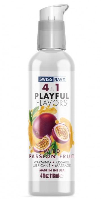 Массажный гель 4-в-1 Wild Passion Fruit с ароматом маракуйи - 118 мл. - Swiss navy - купить с доставкой в Новокуйбышевске