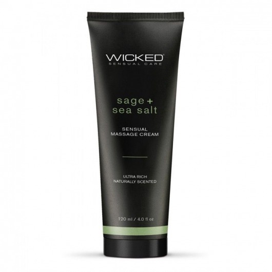 Массажный легкий крем WICKED Sage plus Sea Salt - 120 мл. - Wicked - купить с доставкой в Новокуйбышевске
