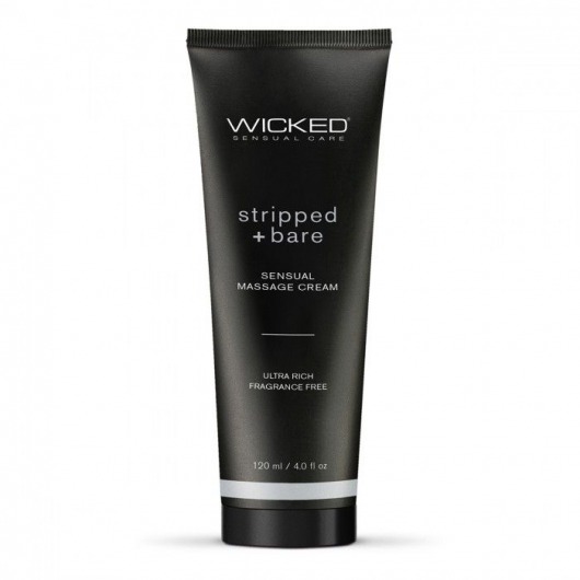 Массажный легкий крем WICKED Stripped plus Bare - 120 мл. - Wicked - купить с доставкой в Новокуйбышевске