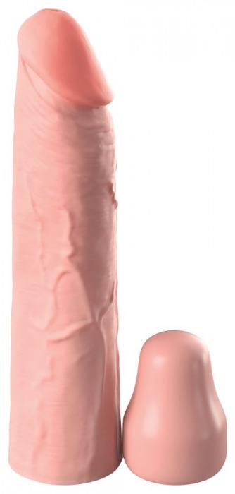 Телесная насадка-удлинитель 1 Inch Silicone X-tension - 17,8 см. - Pipedream - в Новокуйбышевске купить с доставкой