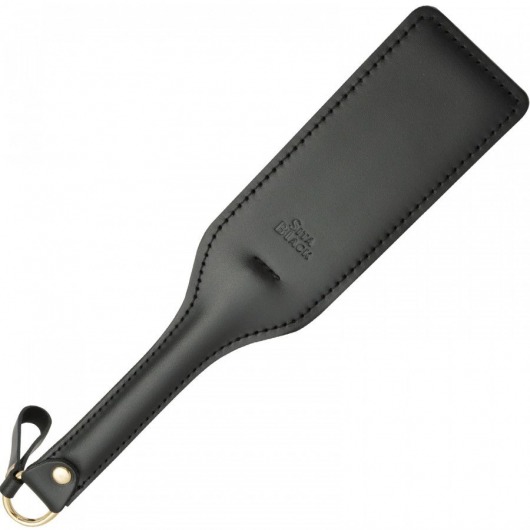 Черная кожаная шлепалка SitaBlack - 30 см. - Sitabella - купить с доставкой в Новокуйбышевске