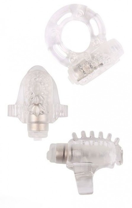 Набор из 3 прозрачных эрекционных колец с вибрацией Teasers Ring Kit - Chisa - в Новокуйбышевске купить с доставкой