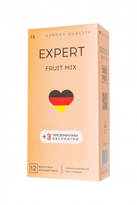 Ароматизированные презервативы EXPERT Fruit Mix - 12 шт.(+3 в подарок) - Expert - купить с доставкой в Новокуйбышевске