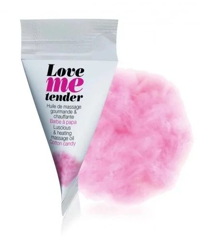 Съедобное согревающее массажное масло Love Me Tender Cotton Candy с ароматом сладкой ваты - 10 мл. - Love to Love - купить с доставкой в Новокуйбышевске