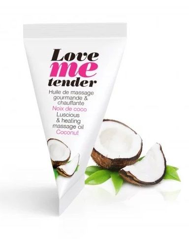 Съедобное согревающее массажное масло Love Me Tender Cocos с ароматом кокоса - 10 мл. - Love to Love - купить с доставкой в Новокуйбышевске