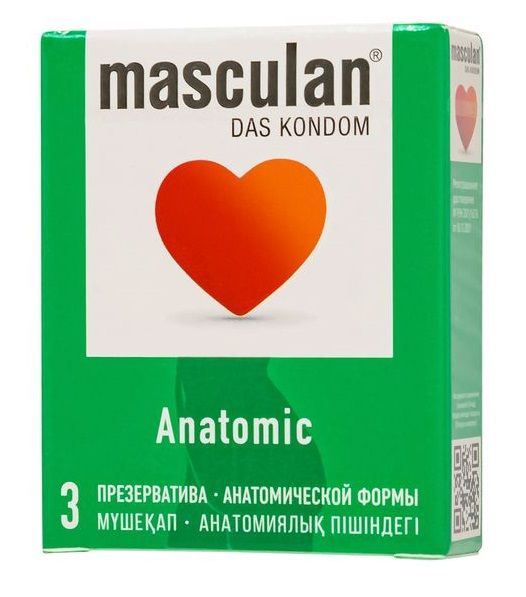 Презервативы анатомической формы Masculan Anatomic - 3 шт. - Masculan - купить с доставкой в Новокуйбышевске
