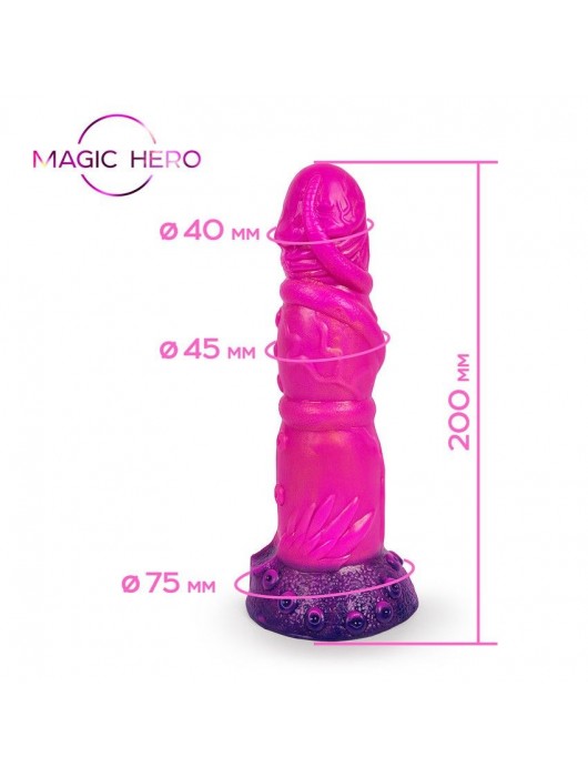 Розовый рельефный фантазийный фаллоимитатор - 20 см. - Bior toys - купить с доставкой в Новокуйбышевске