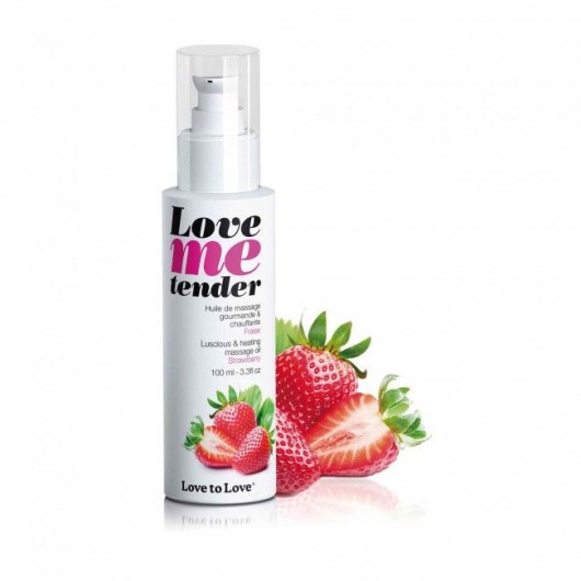 Съедобное согревающее массажное масло Love Me Tender Strawberry с ароматом клубники - 100 мл. - Love to Love - купить с доставкой в Новокуйбышевске