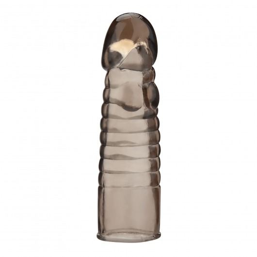 Дымчатая насадка-удлинитель Ribbed Realistic Penis Enhancing Sleeve Extension - 15,2 см. - BlueLine - в Новокуйбышевске купить с доставкой