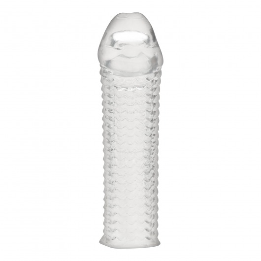 Текстурированная насадка на пенис Clear Textured Penis Enhancing Sleeve Extension - 16,5 см. - BlueLine - в Новокуйбышевске купить с доставкой