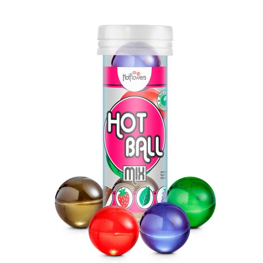 Ароматизированный лубрикант Hot Ball Mix на масляной основе (4 шарика по 3 гр.) - HotFlowers - купить с доставкой в Новокуйбышевске