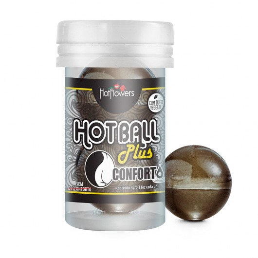 Анальный лубрикант на масляной основе Hot Ball Plus Conforto (2 шарика по 3 гр.) - HotFlowers - купить с доставкой в Новокуйбышевске