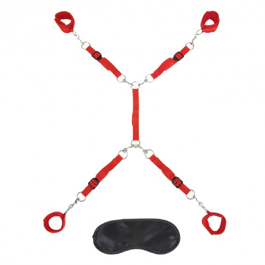 Красная фиксация на матрас Classic Bedspreader - Lux Fetish - купить с доставкой в Новокуйбышевске