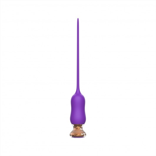 Фиолетовый тонкий стимулятор Nipple Vibrator - 23 см. - I-MOON - купить с доставкой в Новокуйбышевске