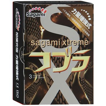 Суженные к основанию презервативы Sagami Xtreme COBRA - 3 шт. - Sagami - купить с доставкой в Новокуйбышевске