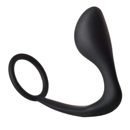 Черное эрекционное кольцо с анальной пробкой Anal Plug With Cockring - Dream Toys - в Новокуйбышевске купить с доставкой