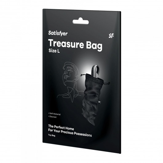 Черный мешочек для хранения игрушек Treasure Bag L - Satisfyer - купить с доставкой в Новокуйбышевске
