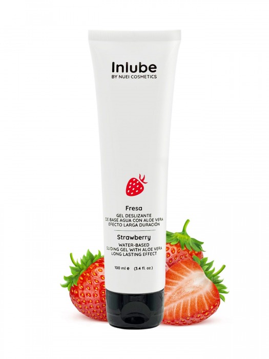 Лубрикант на водной основе Nuei Inlube с алоэ вера и ароматом клубники - 100 мл. - Nuei cosmetics - купить с доставкой в Новокуйбышевске