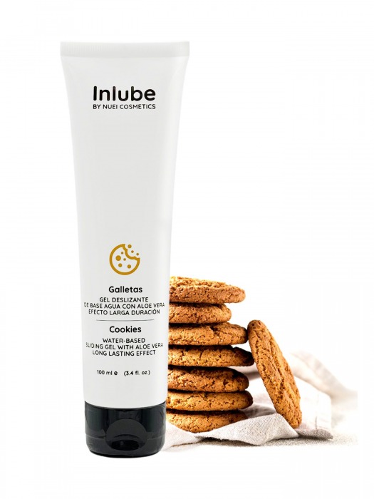 Лубрикант на водной основе Nuei Inlube с алоэ вера и ароматом печенья - 100 мл. - Nuei cosmetics - купить с доставкой в Новокуйбышевске