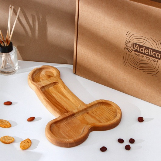 Деревянное блюдо для подачи в форме члена (32,5 х 20 х 1,7 см) - Сима-Ленд - купить с доставкой в Новокуйбышевске