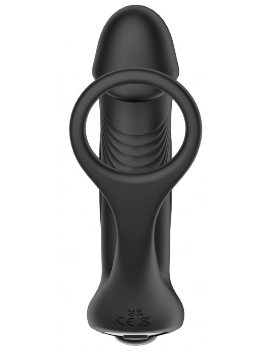 Черный пульсирующимй массажер простаты с вибрацией и пультом ДУ - 17,1 см. - Secwell - в Новокуйбышевске купить с доставкой