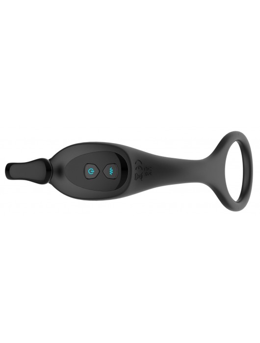 Черный пульсирующимй массажер простаты с вибрацией и пультом ДУ - 17,1 см. - Secwell - в Новокуйбышевске купить с доставкой