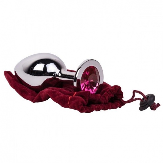 Большой стальной плаг с розовым кристаллом Pink Bubble Gum - 9,5 см. - Erotic Fantasy - купить с доставкой в Новокуйбышевске